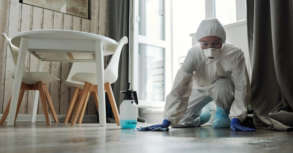 ハクビシンを二度と寄せ付けないための家のメンテナンスや定期点検を行う様子