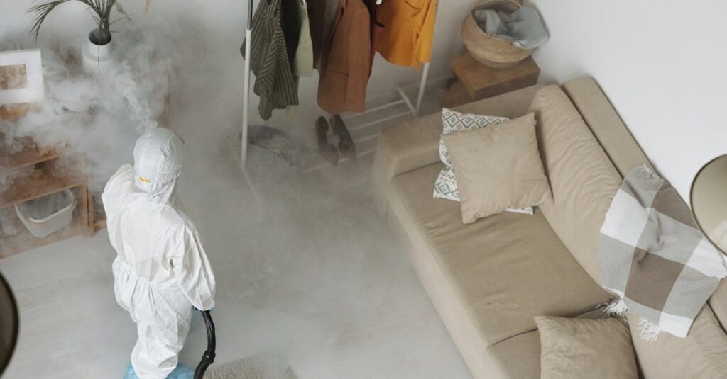 ハクビシンを二度と寄せ付けないための家のメンテナンスや定期点検を行う様子