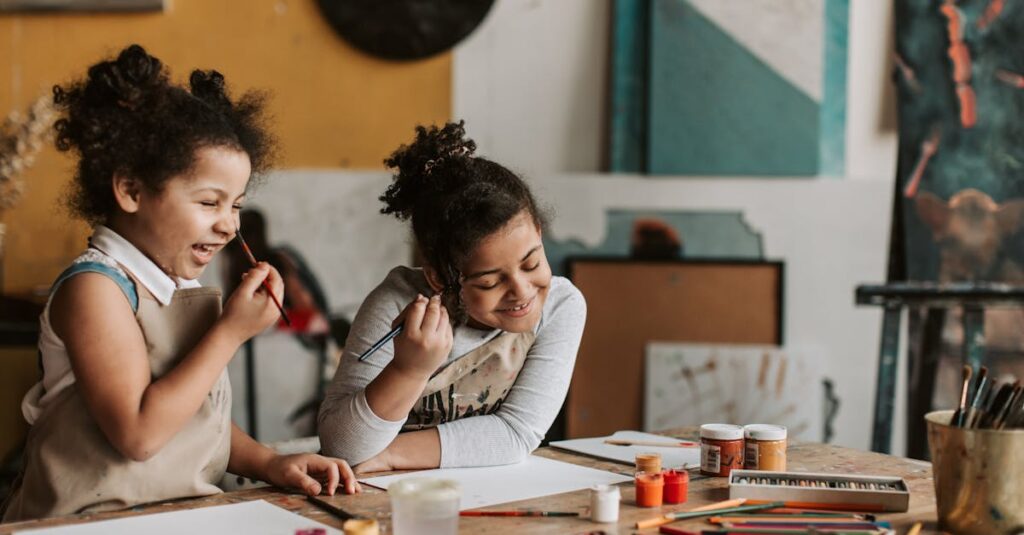 子どもが楽しそうに英語レッスンをしている様子