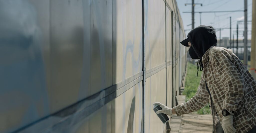 岡山県の地元外壁塗装業者が住宅外壁を塗装している様子。地域密着型の信頼と職人の丁寧な作業を表現した写真。