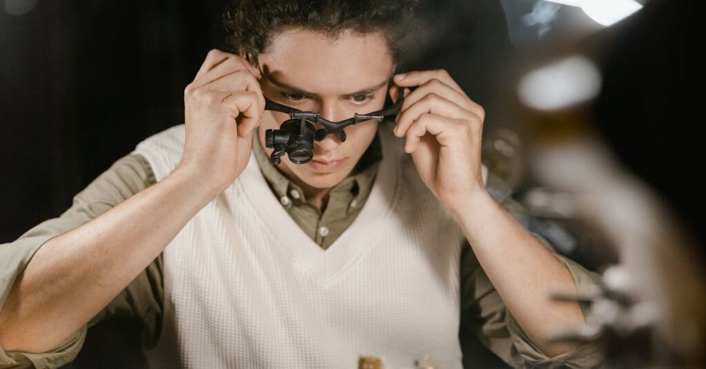 楽器本体と付属品をセットで査定に出して価値を高めている様子のイラスト