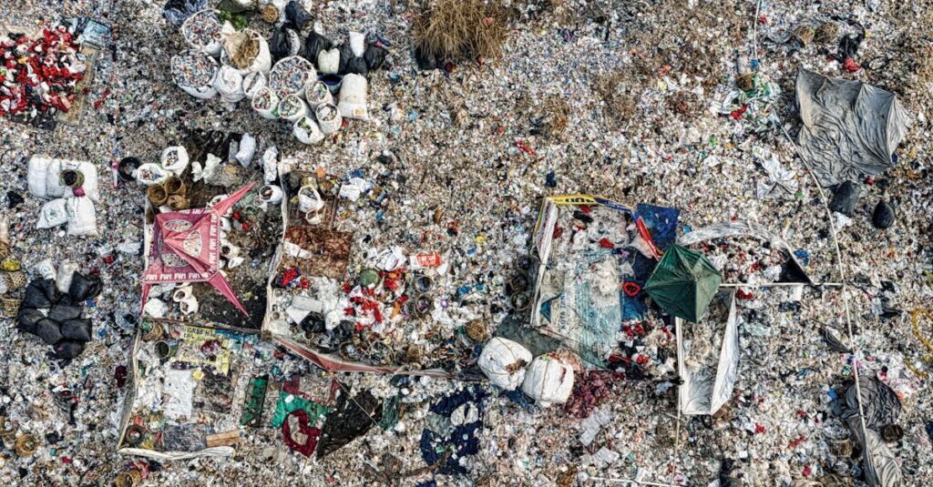 不用品回収当日の様子。業者が丁寧に大型家具を運び出し、住人が見守っている場面