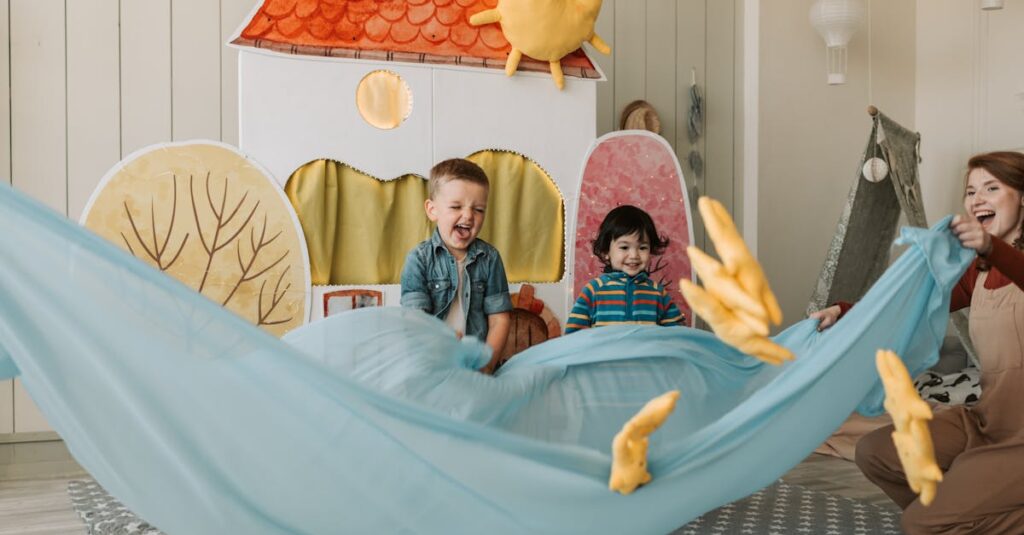 おもちゃサブスクを利用して笑顔で遊ぶ親子の様子、家庭に合ったサービスで満足している雰囲気