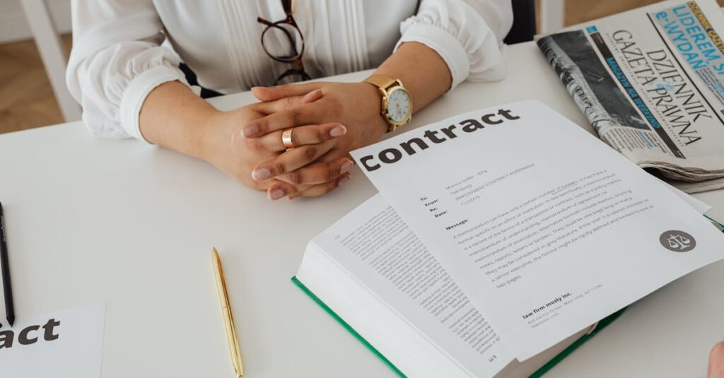 介護資格講座の就業義務や契約条件について確認する様子