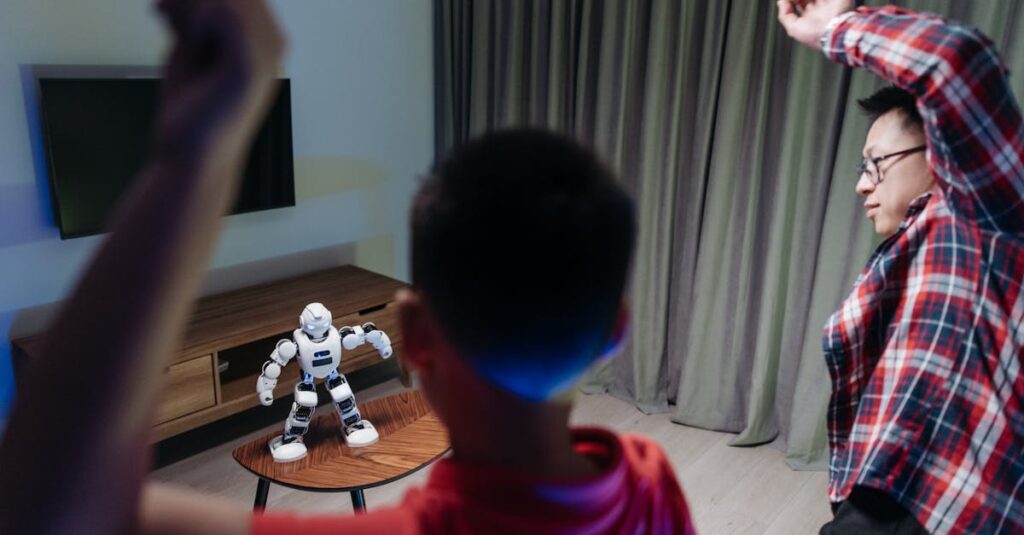 ナーワル掃除機を使って家事時間を削減し、快適に暮らす家族の様子