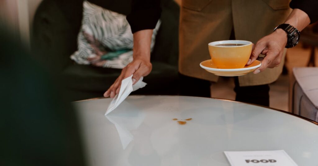 ユーザーが希望するクリーニングサービス内容と対応エリアをユアマイスターの画面で選択している様子